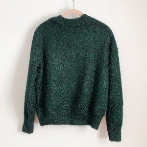 H&M Metallic Green Eyelash Sweater